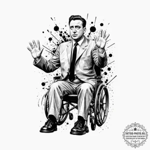 A trash polka portrait of dr. strangelove, in... - эскиз тату (№1751855511_0, 07.07.2025 02:31) — tattoo-photo.ru