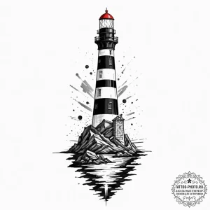 Tattoo sketch a lighthouse, solitary but stro... - эскиз тату (№1751856191_0, 07.07.2025 02:43) — tattoo-photo.ru