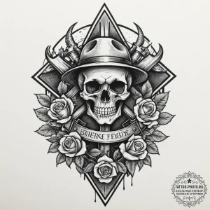 Tattoo sketch: a stylized anvil and hammer fo... - эскиз тату (№1751856360_0, 07.07.2025 02:46) — tattoo-photo.ru
