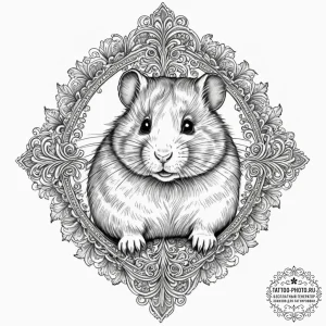 Hamster, artistic tattoo sketch, detailed cro... - эскиз тату (№1751857120_0, 07.07.2025 02:58) — tattoo-photo.ru