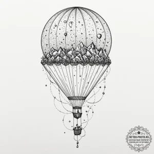 Tattoo sketch a balloon floating into the sky... - эскиз тату (№1751857204_0, 07.07.2025 03:00) — tattoo-photo.ru
