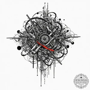 Tattoo sketch an abstract "wall" of interconn... - эскиз тату (№1751857802_0, 07.07.2025 03:10) — tattoo-photo.ru