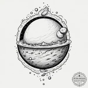 Tattoo design the planet earth, but it's hatc... - эскиз тату (№1751858656_0, 07.07.2025 03:24) — tattoo-photo.ru