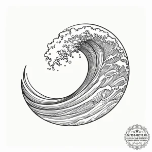 Tattoo sketch a simple, elegant wave, symboli... - эскиз тату (№1751859009_0, 07.07.2025 03:30) — tattoo-photo.ru