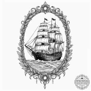 Tattoo design a ship in a bottle, but the bot... - эскиз тату (№1751859959_0, 07.07.2025 03:45) — tattoo-photo.ru