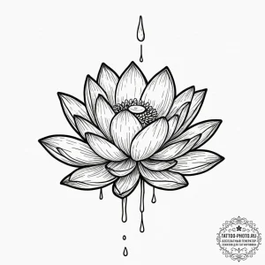 Tattoo sketch a lotus flower with a single, p... - эскиз тату (№1751860568_0, 07.07.2025 03:56) — tattoo-photo.ru