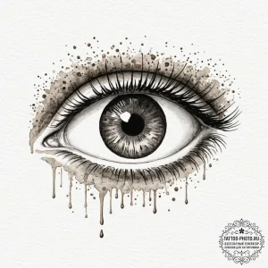 Eye, concept art for tattoo, on a clean white... - эскиз тату (№1751861720_0, 07.07.2025 04:15) — tattoo-photo.ru
