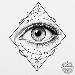 Tattoo sketch a person's eye, with the iris b... - эскиз тату (№1751863170_0, 07.07.2025 04:39) — tattoo-photo.ru
