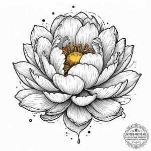 Tattoo design a blooming peony or lotus, larg... - эскиз тату (№1751863517_0, 07.07.2025 04:45) — tattoo-photo.ru
