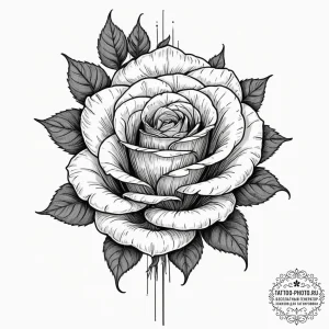 Black rose, tattoo line art, detailed cross-h... - эскиз тату (№1751864024_0, 07.07.2025 04:53) — tattoo-photo.ru
