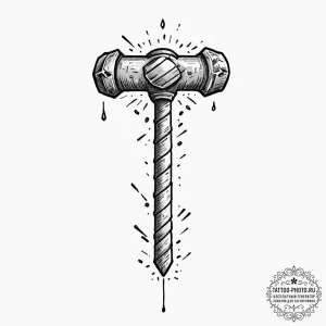 Tattoo sketch: stylized depiction of perun's... - эскиз тату (№1751864368_0, 07.07.2025 04:59) — tattoo-photo.ru