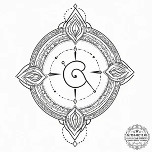 66. tattoo sketch: the rune "alatyr," depicte... - эскиз тату (№1751864875_0, 07.07.2025 05:07) — tattoo-photo.ru