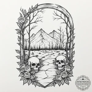 Tattoo design a single, open doorway standing... - эскиз тату (№1751865126_0, 07.07.2025 05:12) — tattoo-photo.ru