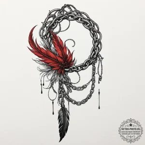 Tattoo design a single, heavy chain link that... - эскиз тату (№1751865378_0, 07.07.2025 05:16) — tattoo-photo.ru