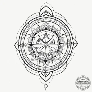 Tattoo design a geometric pattern subtly sugg... - эскиз тату (№1751866304_0, 07.07.2025 05:31) — tattoo-photo.ru