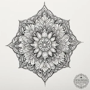 A close-up of a single, perfect snowflake on... - эскиз тату (№1751866813_0, 07.07.2025 05:40) — tattoo-photo.ru