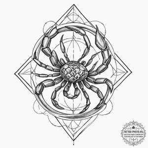 Tattoo design a scorpio scorpion's tail curli... - эскиз тату (№1751866982_0, 07.07.2025 05:43) — tattoo-photo.ru
