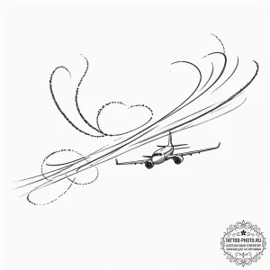 A close-up of the condensation trail left by... - эскиз тату (№1751867742_0, 07.07.2025 05:55) — tattoo-photo.ru