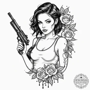 Trash polka art of ripley, determined and swe... - эскиз тату (№1751867825_0, 07.07.2025 05:57) — tattoo-photo.ru