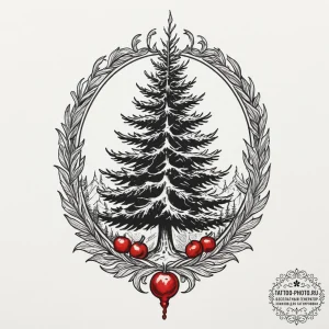Fir trees, ink illustration for tattoo, neo t... - эскиз тату (№1751867909_0, 07.07.2025 05:58) — tattoo-photo.ru