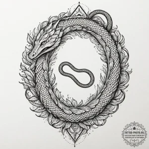 Tattoo design an uroboros serpent made of flo... - эскиз тату (№1751868077_0, 07.07.2025 06:01) — tattoo-photo.ru