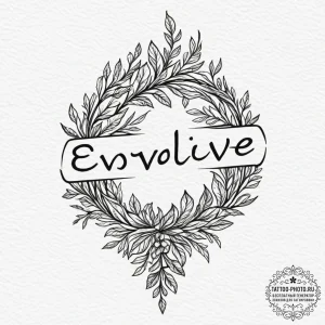 Tattoo sketch a vine that forms a word like "... - эскиз тату (№1751869089_0, 07.07.2025 06:18) — tattoo-photo.ru