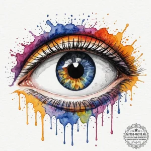 A photorealistic rendering of a human eye, sh... - эскиз тату (№1751869683_0, 07.07.2025 06:28) — tattoo-photo.ru