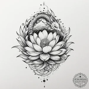 Tattoo sketch a lotus flower with roots that... - эскиз тату (№1751869938_0, 07.07.2025 06:32) — tattoo-photo.ru