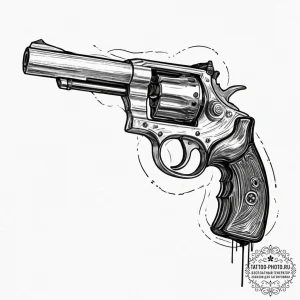 Revolver, tattoo flash sheet design, rough sk... - эскиз тату (№1751870443_0, 07.07.2025 06:40) — tattoo-photo.ru