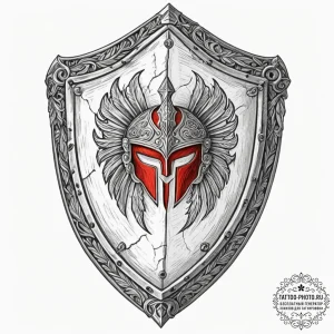 Tattoo sketch a spartan shield with subtle cr... - эскиз тату (№1751873679_0, 07.07.2025 07:34) — tattoo-photo.ru