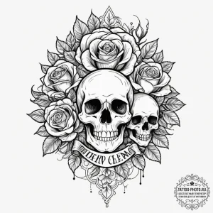 Patterns, concept art for tattoo, chicano tat... - эскиз тату (№1751874356_0, 07.07.2025 07:45) — tattoo-photo.ru