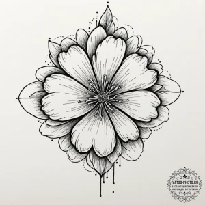 Tattoo sketch a flower with its petals made o... - эскиз тату (№1751874440_0, 07.07.2025 07:47) — tattoo-photo.ru