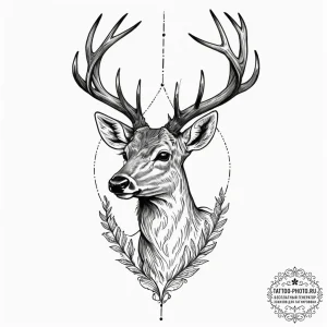 Tattoo sketch a subtle deer silhouette, elega... - эскиз тату (№1751874950_0, 07.07.2025 07:55) — tattoo-photo.ru