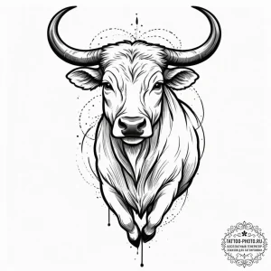 Tattoo design a powerful taurus bull, with vi... - эскиз тату (№1751876042_0, 07.07.2025 08:14) — tattoo-photo.ru