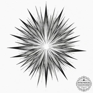 Tattoo sketch a dynamic burst of light from a... - эскиз тату (№1751876378_0, 07.07.2025 08:19) — tattoo-photo.ru