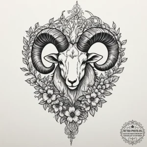 Tattoo sketch an aries ram with horns made of... - эскиз тату (№1751876815_0, 07.07.2025 08:26) — tattoo-photo.ru