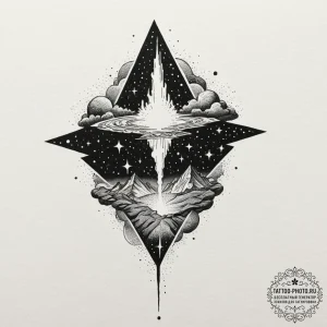 Tattoo design a single, powerful meteor strea... - эскиз тату (№1751878212_0, 07.07.2025 08:50) — tattoo-photo.ru
