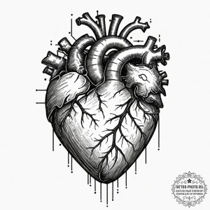 Tattoo design a pixelated heart container bre... - эскиз тату (№1751878640_0, 07.07.2025 08:57) — tattoo-photo.ru