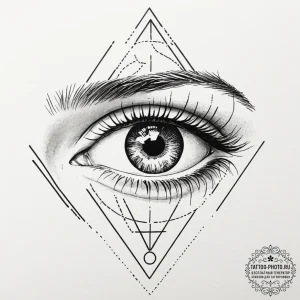 A close-up of a person's eye with heterochrom... - эскиз тату (№1751878716_0, 07.07.2025 08:58) — tattoo-photo.ru