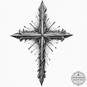 Tattoo design a single, powerful, abstract br... - эскиз тату (№1751879732_0, 07.07.2025 09:15) — tattoo-photo.ru