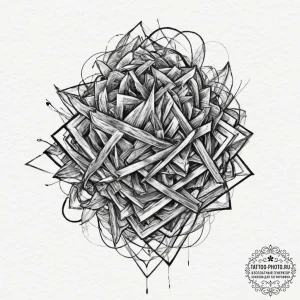 Tattoo design a geometric pattern resembling... - эскиз тату (№1751879984_0, 07.07.2025 09:19) — tattoo-photo.ru