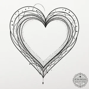 Tattoo sketch a delicate geometric heart, com... - эскиз тату (№1751880574_0, 07.07.2025 09:29) — tattoo-photo.ru