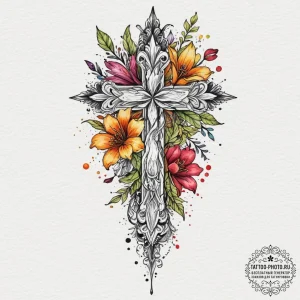 Tattoo sketch a word with subtle floral accen... - эскиз тату (№1751881582_0, 07.07.2025 09:46) — tattoo-photo.ru