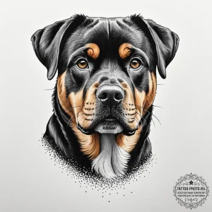 Rottweiler, tattoo line art, sketch tattoo st... - эскиз тату (№1751882423_0, 07.07.2025 10:00) — tattoo-photo.ru