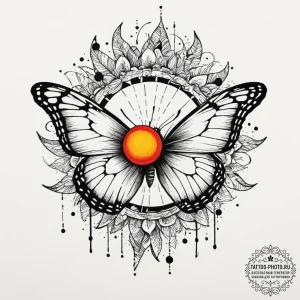 Tattoo design a butterfly with its wings depi... - эскиз тату (№1751883662_0, 07.07.2025 10:21) — tattoo-photo.ru