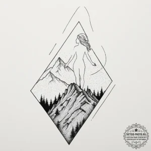 Tattoo sketch a minimalist silhouette of a wo... - эскиз тату (№1751885499_0, 07.07.2025 10:51) — tattoo-photo.ru
