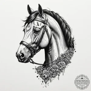 A trash polka composition of officer k's wood... - эскиз тату (№1751885836_0, 07.07.2025 10:57) — tattoo-photo.ru