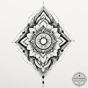 Tattoo sketch a subtle geometric pattern on t... - эскиз тату (№1751886088_0, 07.07.2025 11:01) — tattoo-photo.ru