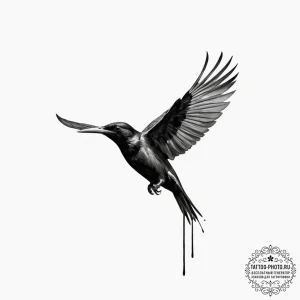 Tattoo design a silhouette of a flying bird,... - эскиз тату (№1751886678_0, 07.07.2025 11:11) — tattoo-photo.ru