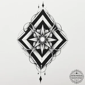 A shattered geometric shape, tattoo drawing o... - эскиз тату (№1751887014_0, 07.07.2025 11:16) — tattoo-photo.ru